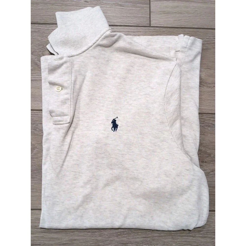 POLO RALPH LAUREN MEN's  SIZE L  LIGHT HEATHER POLO SHIRT W/PONY LOGO  EUC